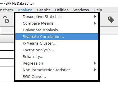 pairing variables in pspp