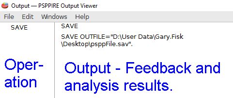 pspp look at output from spss