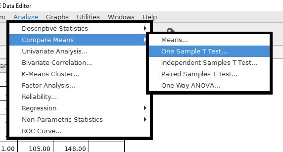 The location of the t test commands is in the Compare Means folder of the Analyze drop down menu.